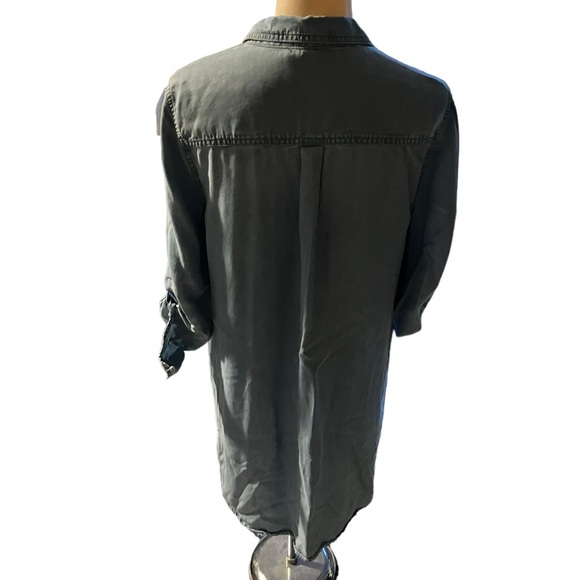 BEACH LUNCH LOUNGE Button Front Denim Shirt Dress Pockets Size Medium - Picture 7 of 11